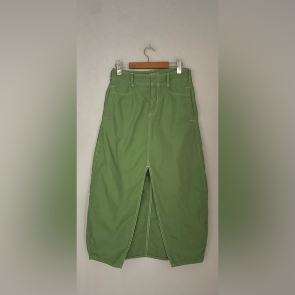 Anthropologie Pilcro Barrel Denim Midi Skirt green size 6 - Picture 10 of 10